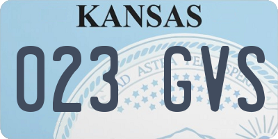 KS license plate 023GVS