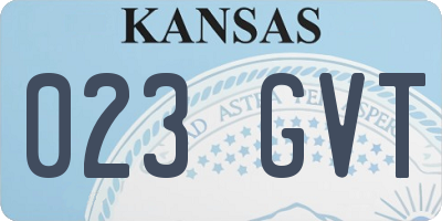 KS license plate 023GVT