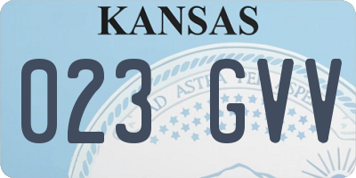 KS license plate 023GVV