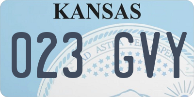 KS license plate 023GVY