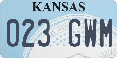 KS license plate 023GWM
