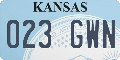 KS license plate 023GWN