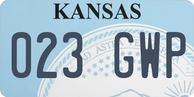KS license plate 023GWP
