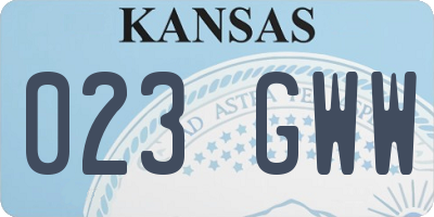 KS license plate 023GWW