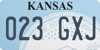 KS license plate 023GXJ