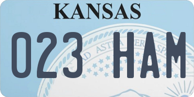 KS license plate 023HAM