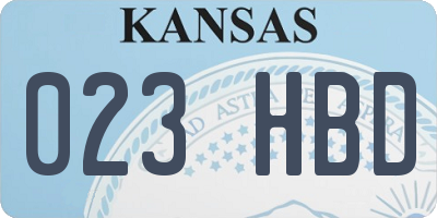 KS license plate 023HBD