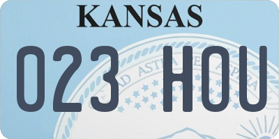 KS license plate 023HOU