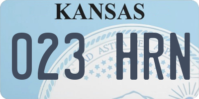 KS license plate 023HRN