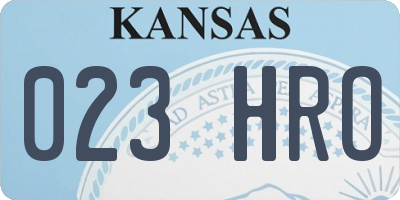 KS license plate 023HRO
