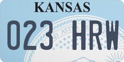 KS license plate 023HRW