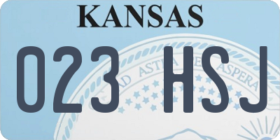 KS license plate 023HSJ