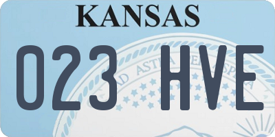 KS license plate 023HVE