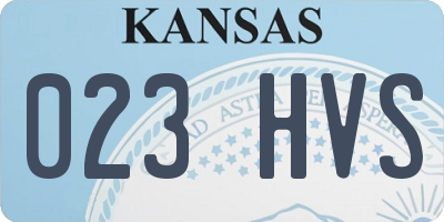 KS license plate 023HVS
