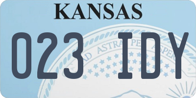 KS license plate 023IDY