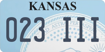 KS license plate 023III