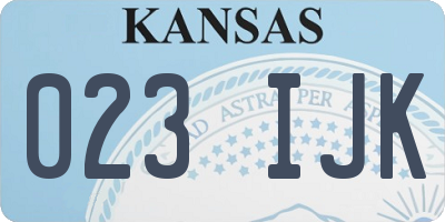 KS license plate 023IJK