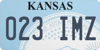 KS license plate 023IMZ