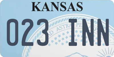 KS license plate 023INN