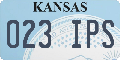 KS license plate 023IPS