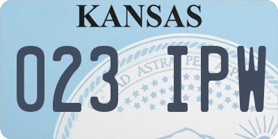 KS license plate 023IPW