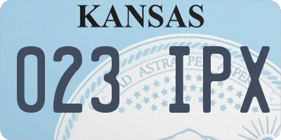 KS license plate 023IPX