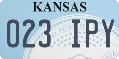 KS license plate 023IPY