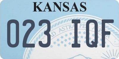 KS license plate 023IQF