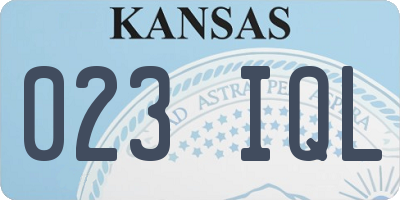 KS license plate 023IQL