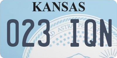 KS license plate 023IQN