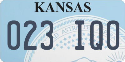 KS license plate 023IQO