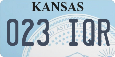 KS license plate 023IQR