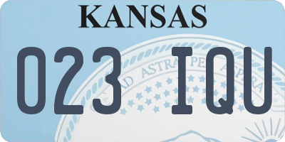 KS license plate 023IQU