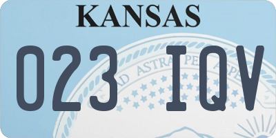 KS license plate 023IQV