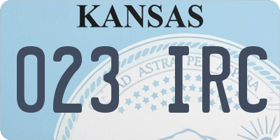 KS license plate 023IRC