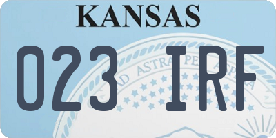 KS license plate 023IRF
