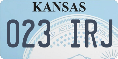 KS license plate 023IRJ
