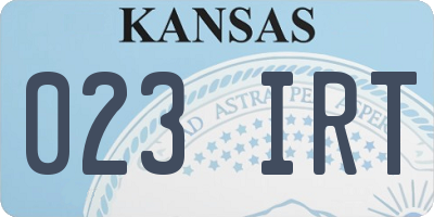 KS license plate 023IRT