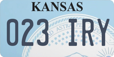 KS license plate 023IRY