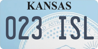 KS license plate 023ISL
