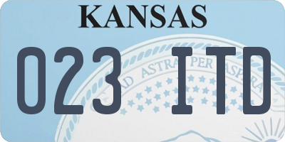 KS license plate 023ITD