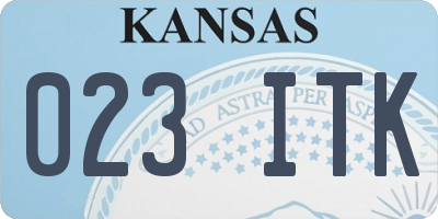 KS license plate 023ITK