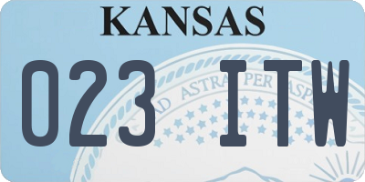 KS license plate 023ITW