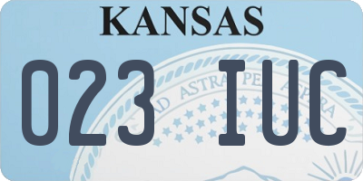 KS license plate 023IUC
