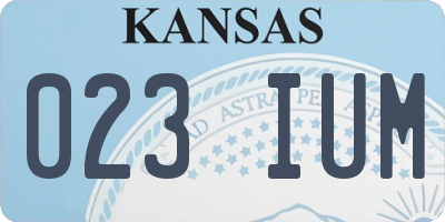 KS license plate 023IUM