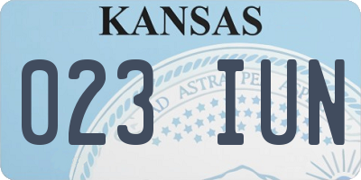 KS license plate 023IUN