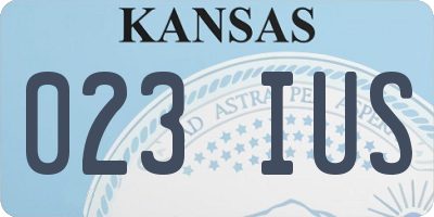 KS license plate 023IUS