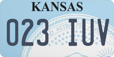 KS license plate 023IUV