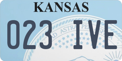 KS license plate 023IVE