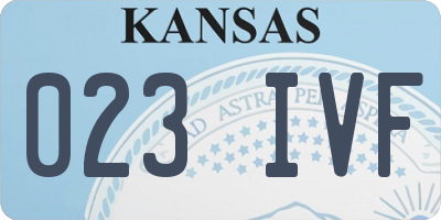 KS license plate 023IVF
